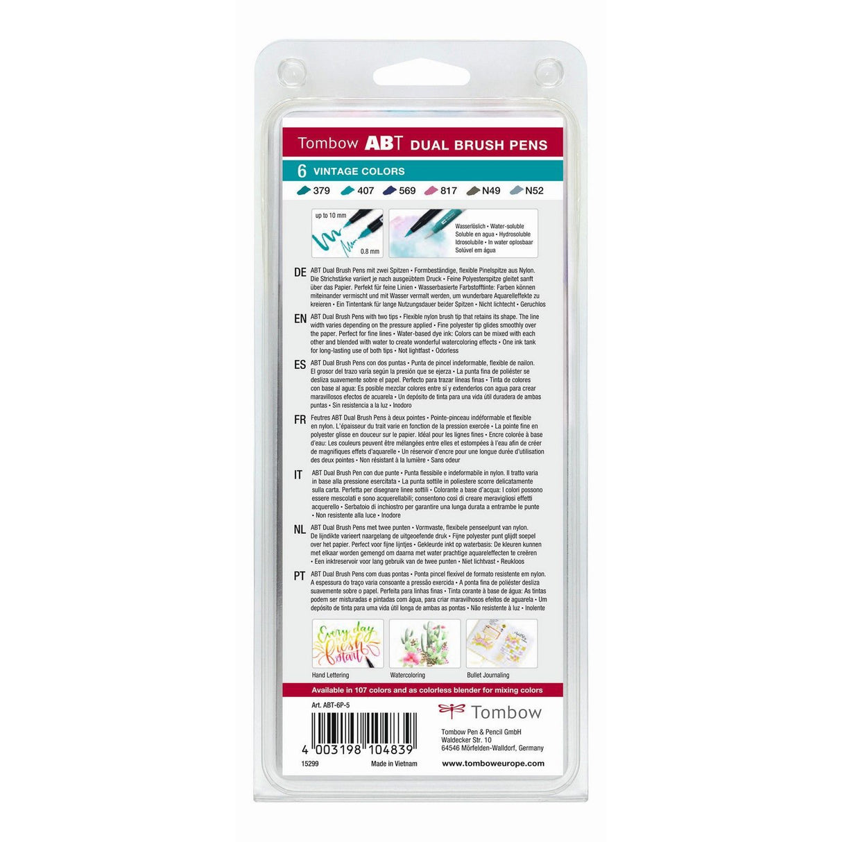 Tombow • abt dual brush pen set vintage kleuren 6pcs
