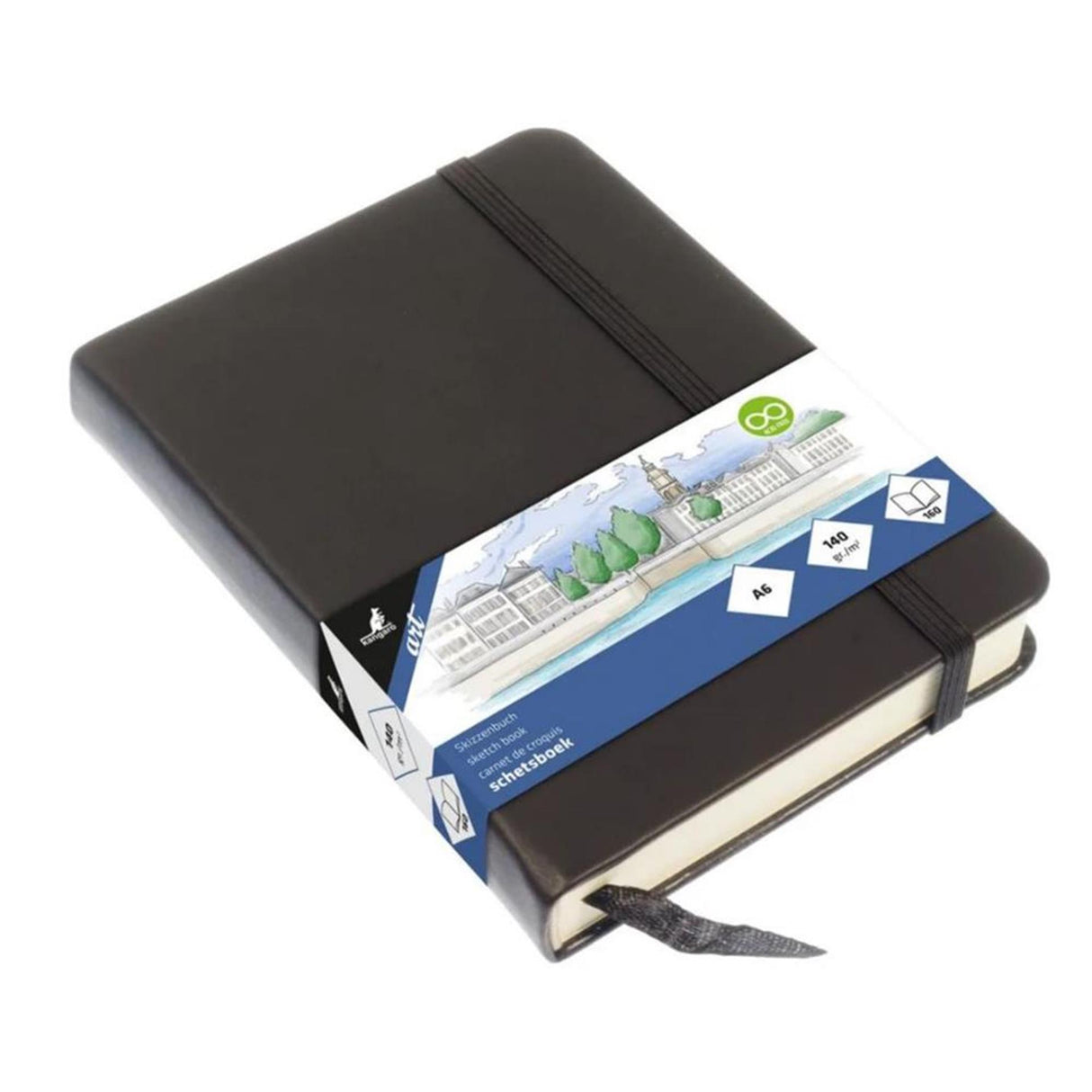 Kangaro schetsboek a6 zwart 80 blz 140gr