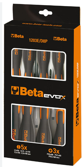 Set šroubovák Beta Tools Evox 1203rd D8P - 8 Dial