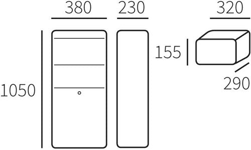 Allux pakketzuil 600 zwart - 40060070