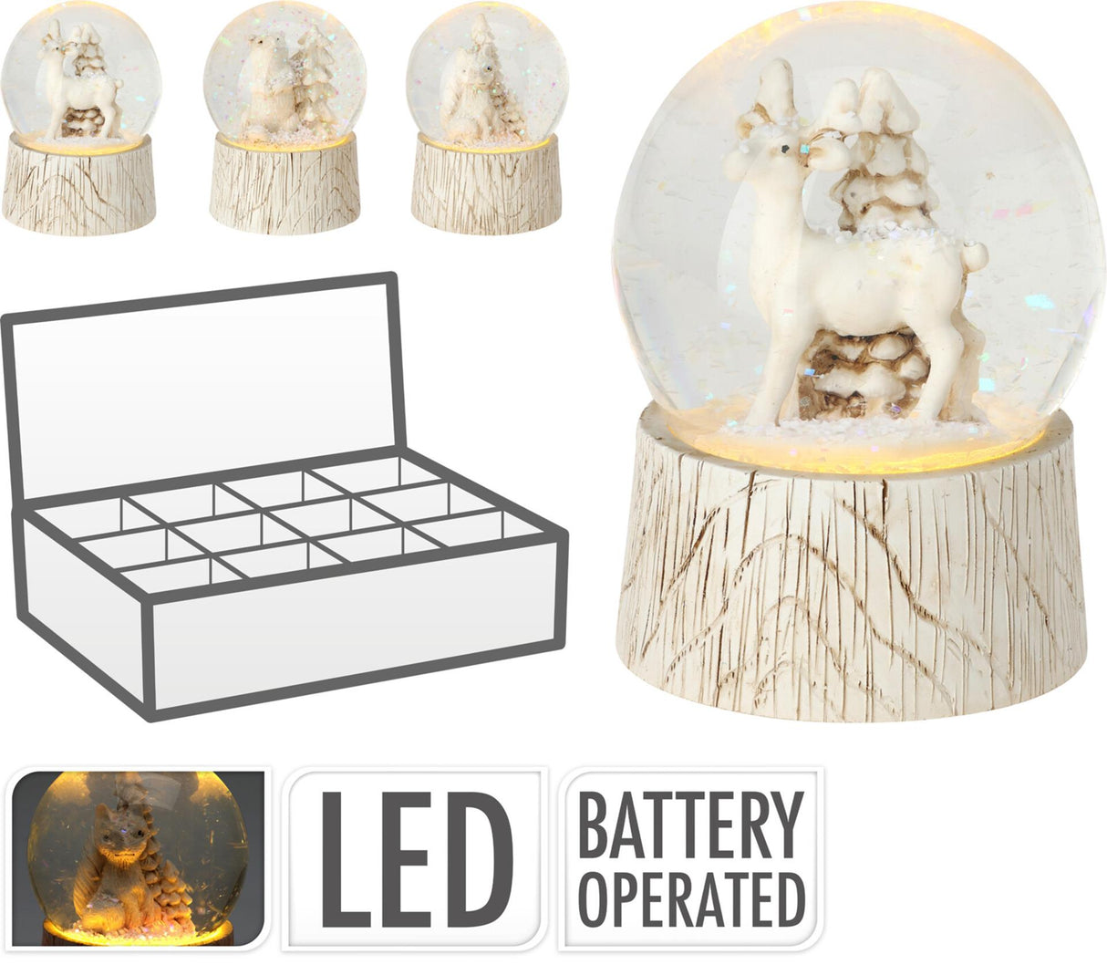 Home styling waterbal met dier 65mm led