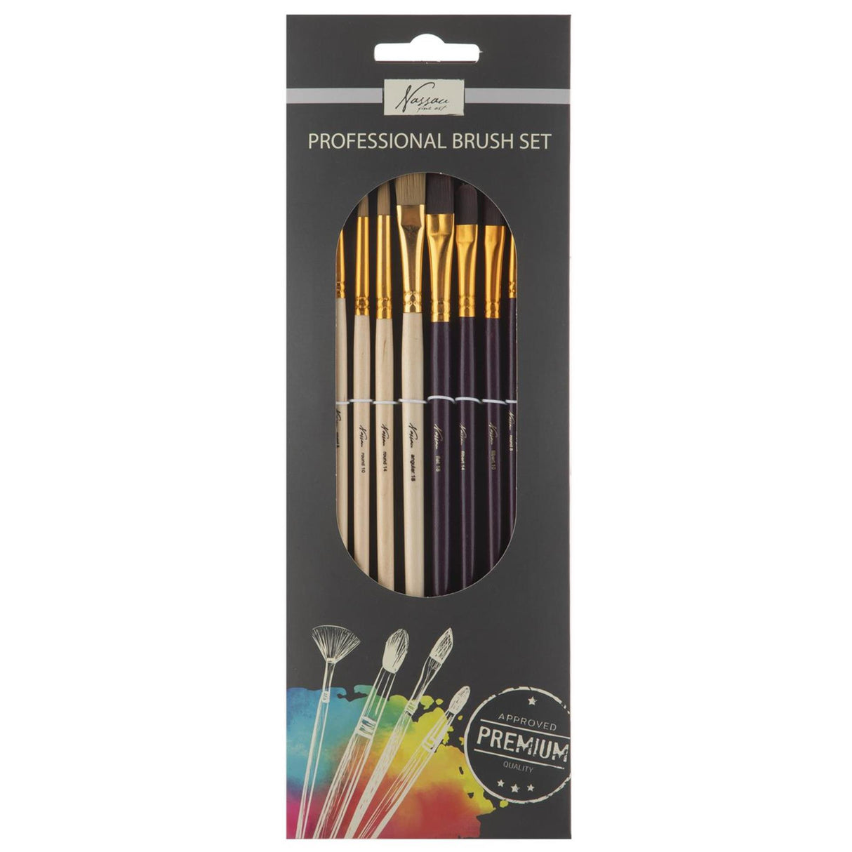 Nassau fine art nassau professional brush set, 10 pcs.
