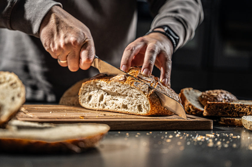 Arbaer messenset 5-delig japanse damascus print pakka houten handvat