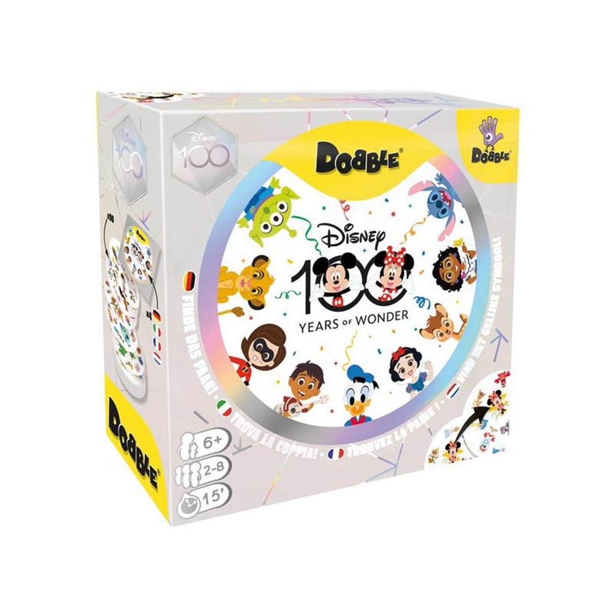 ASMODEE DOBBLE Disney Game de cartas del 100 aniversario