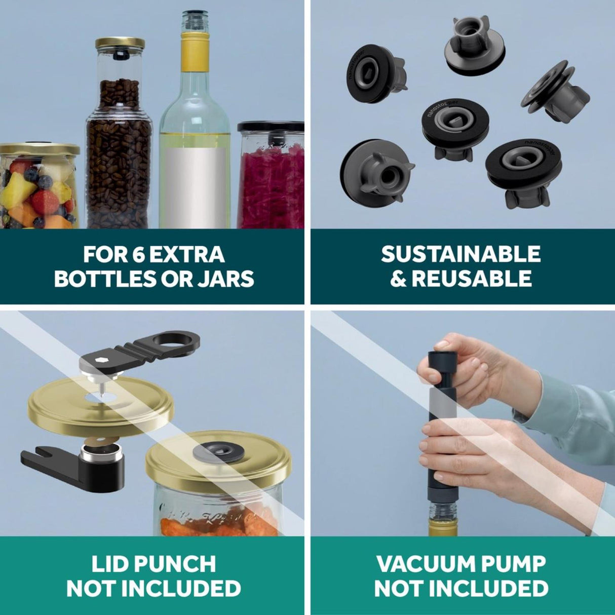 Airtender Nanostopper Extra Stoppers Set of 6