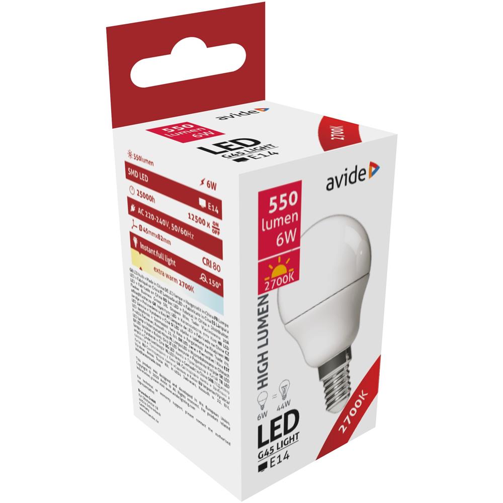 Avide LED Lampe E14 6W 2700K EW 450lm