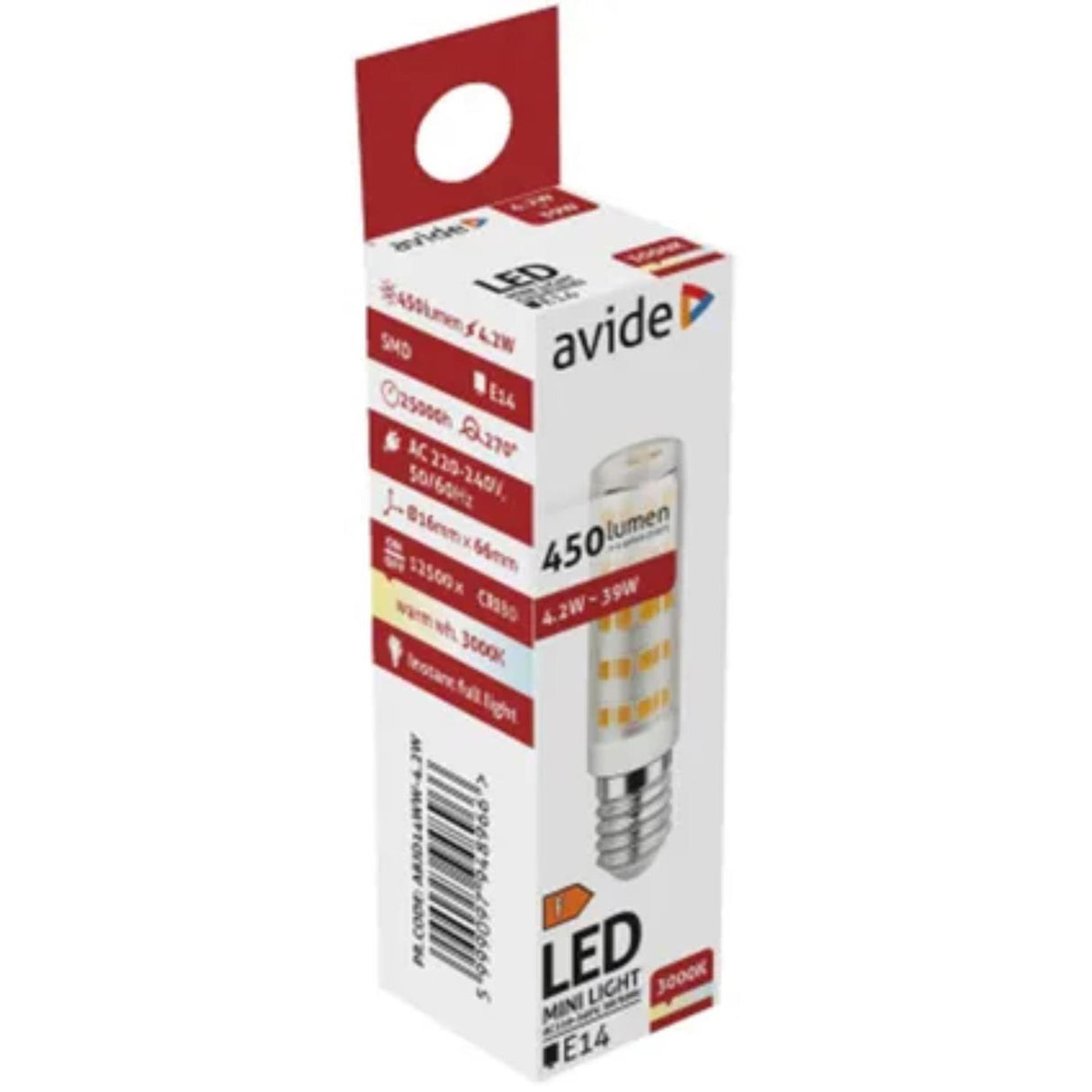 Avide led lamp 4,2w jd e14 ww 3000k