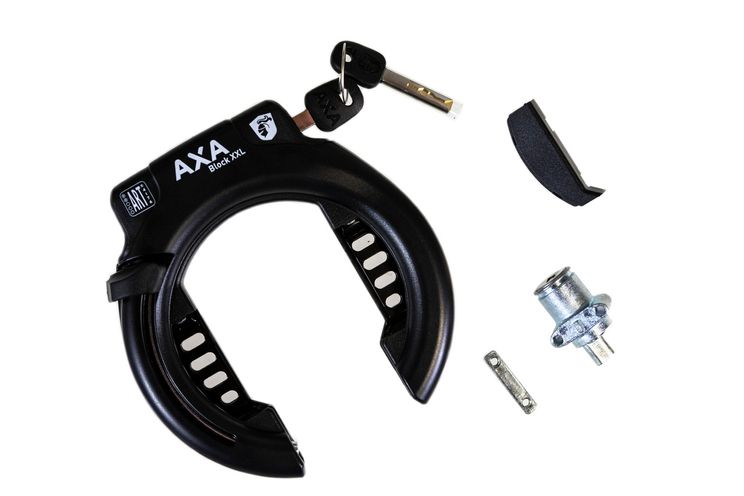 AXA Ringslot Block XXL Negro + Cilindro Powertube