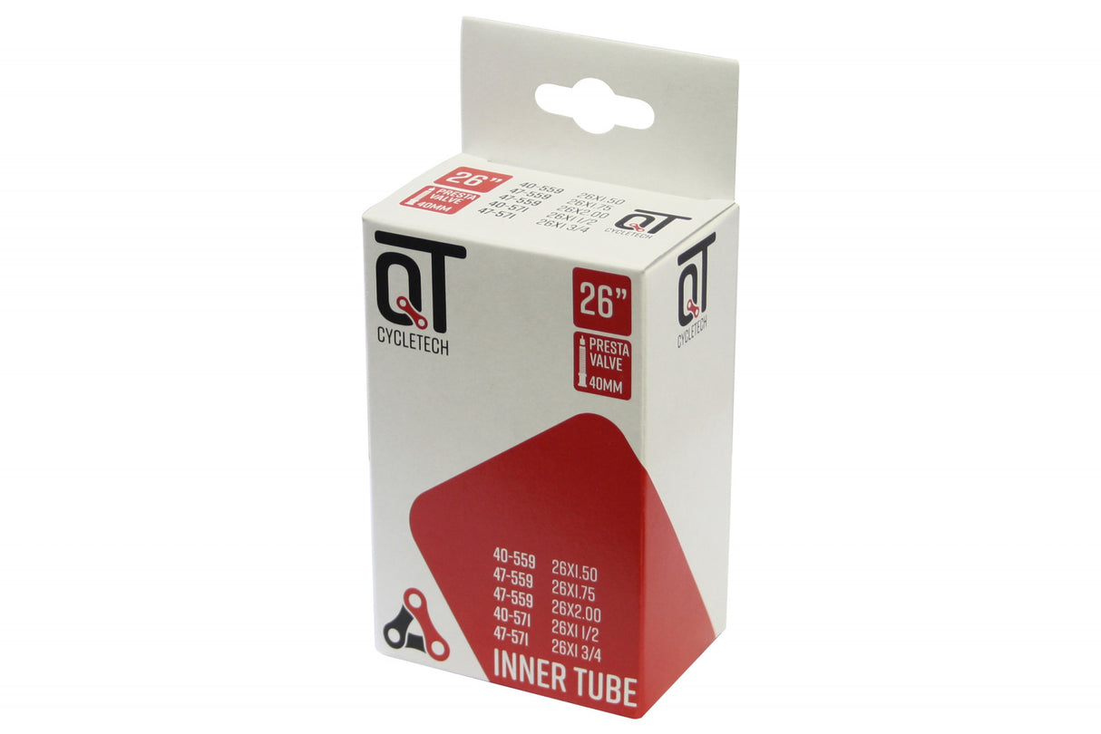 Qtcychectech QT indre rør SV13 26 tommer 47 62-559 26x1,75 SV 40 mm