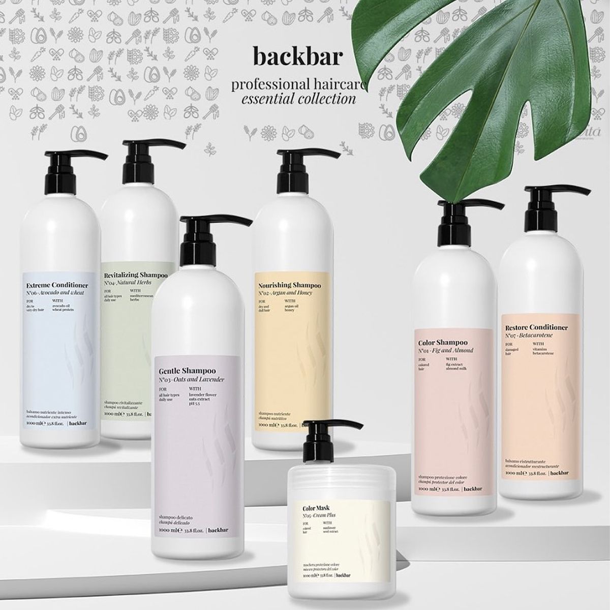 Farmavita backbar nourishing shampoo n°02 argan and honey 1000ml