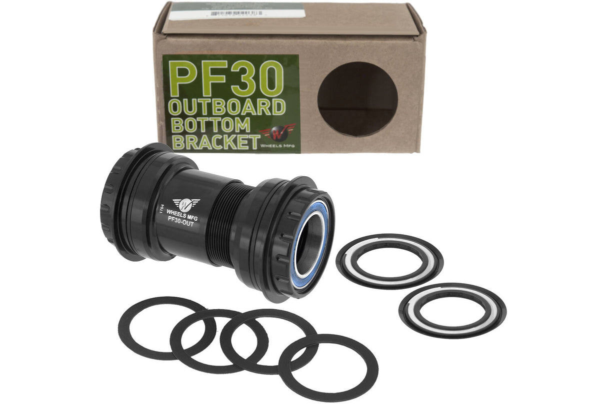 Hjul tillverkar hjul mfg botten BRAS PF30 Shimano 24mm Abec 3 svart