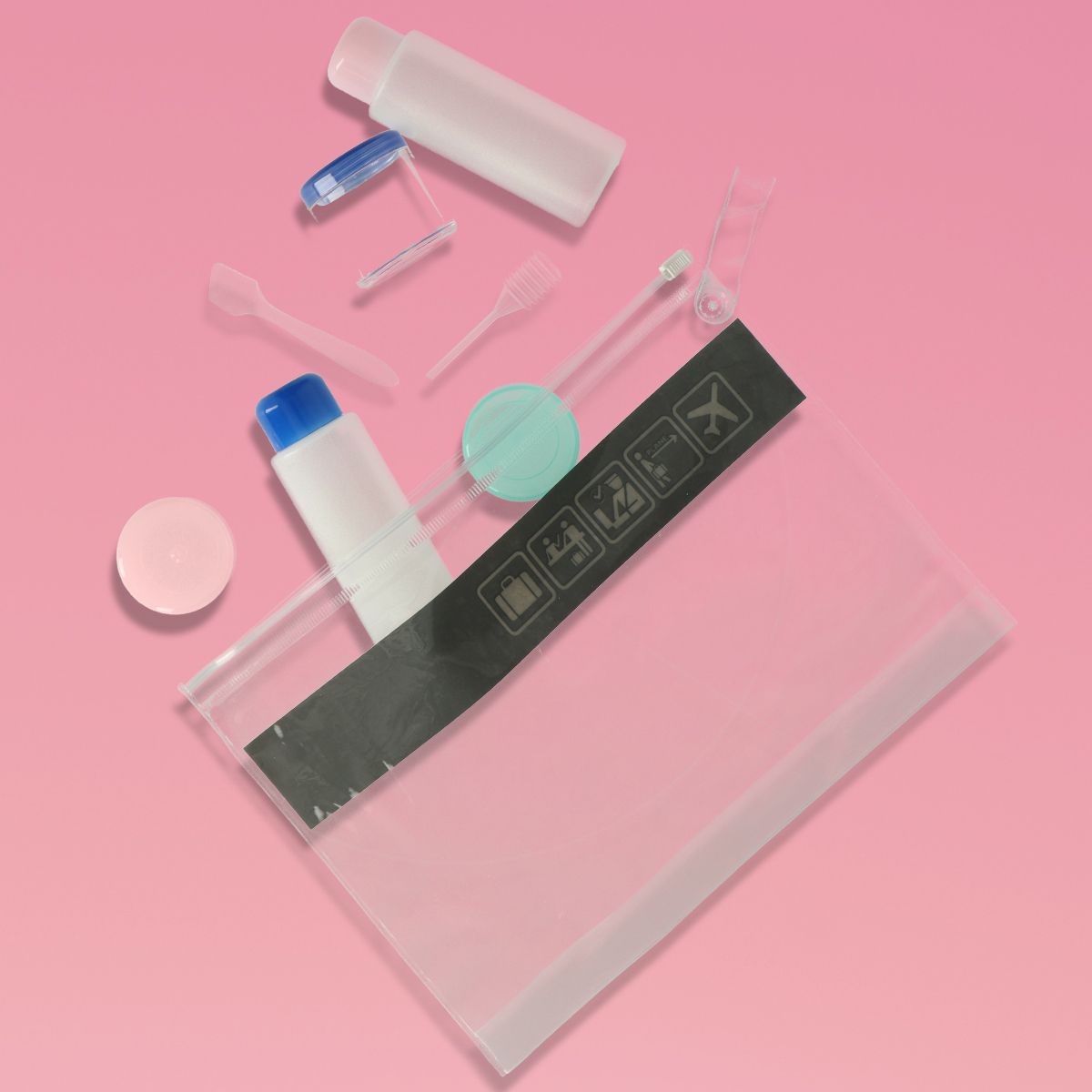 Artículos de viaje con bolsa con cremallera divertida para el baño