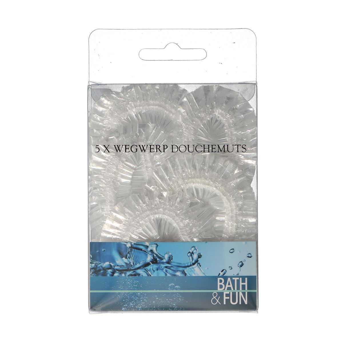 Touca de banho divertida descartável 5 peças transparente