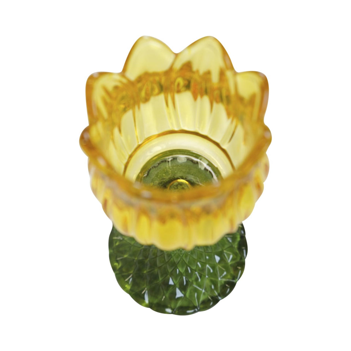 Mars more theelichthouder tulp glas geel 17cm