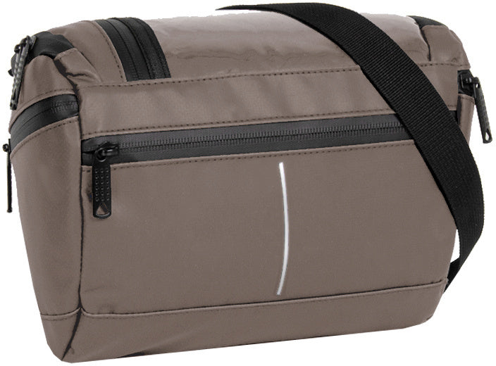 Bike splash water-repellent handlebar bag with shoulder strap 5l taupe