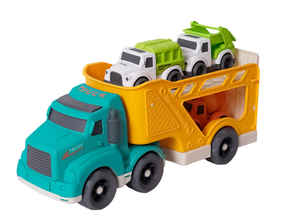 Bio toys bioplastic truck - incl. 3 small trucks