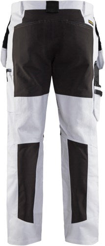 Blåkläder schilders werkbroek met stretch 19101000-1099 | wit zwart | maat c148 - 7330509622384