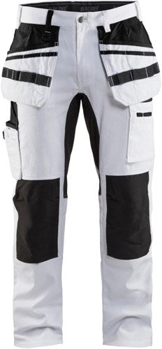 Blåkläder schilders werkbroek met stretch 19101000-1099 | wit zwart | maat c44 - 7330509622452