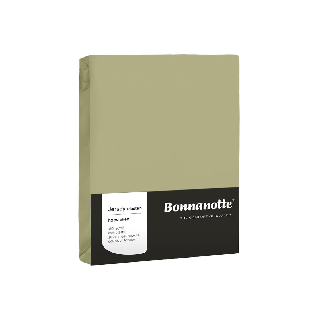 Bonnanotte hoeslaken jersey olijfgroen 90x20cm