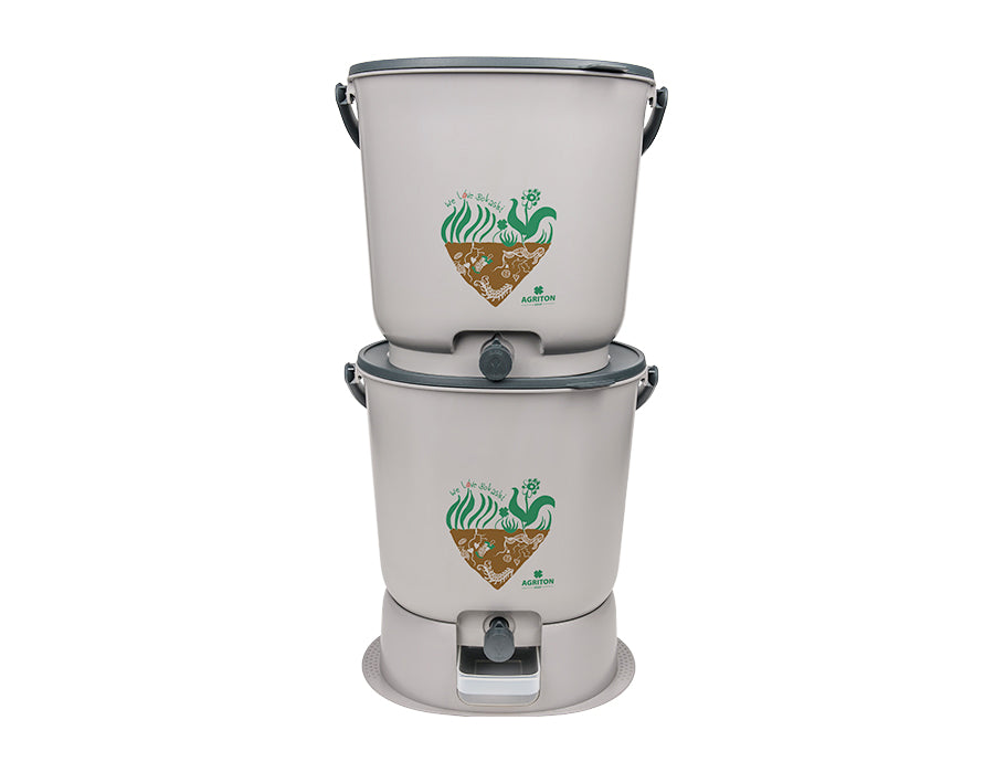 Em agriton bokashi kitchen bucket - essential gray - complete set