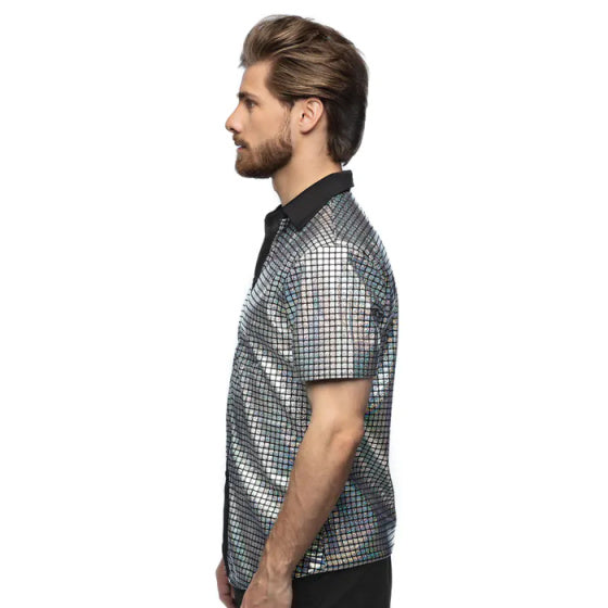 Boland Disco Diamond Shirt Men Silver size L