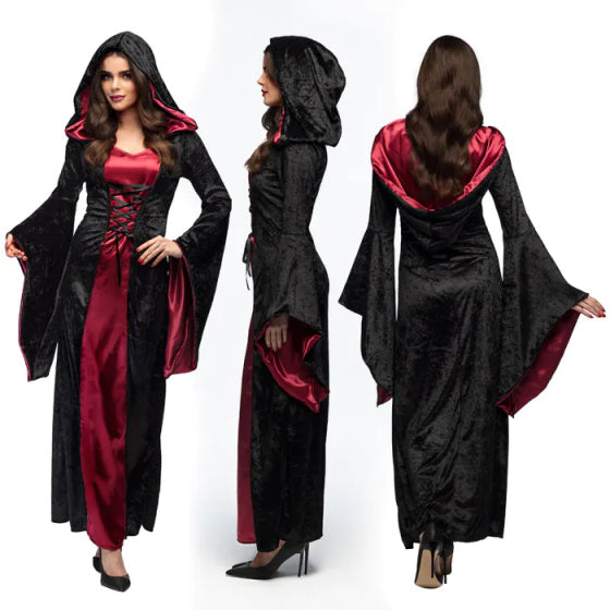 Boland Vampire Herrin Halloween Kostüm Damen Schwarz Rot Größe 44 46