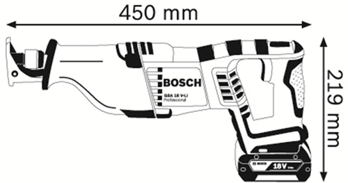 Bosch blå gsa 18 v-li batteri kolvsåg | 5.0ah li-jon | i l-boxx - 060164j00b