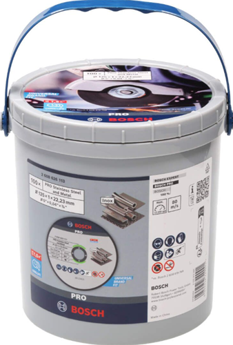 Bosch lisävarusteet 100x leikkauslevy inox (ruostumaton teräs) 125x1x22.23 ämpärissä - 2608626113
