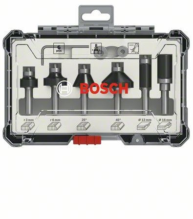 Аксесоари Bosch Смесен комплект фрези от 8 части - диаметър на стеблото 6 mm - 2607017468