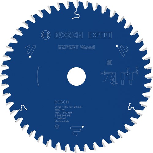 Bosch accessoires expert wood cirkelzaagblad | 165 x 1,8 1,3 x 20 mm | t48 - 2608902218