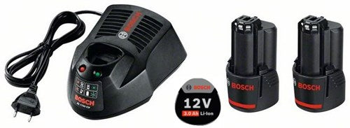 Bosch blå 12v startset med 2 batterier på 3,0ah + laddare al1230cv - 1600a00x7e
