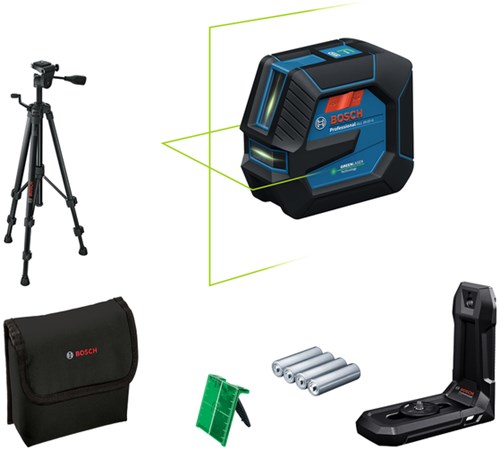 Bosch blue gl 20-22 g linjalaser | 4x akku 1,5v lr6 (aa) | kolmijalka bt 150 | laatikossa - 0601065601