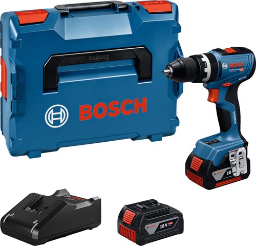 Bosch sininen gsb 18v-65 akkuiskuporaruuvimeisseli | 2x GBA 18v 5.0 ah gal 18v-40 laturi - 06019n3303