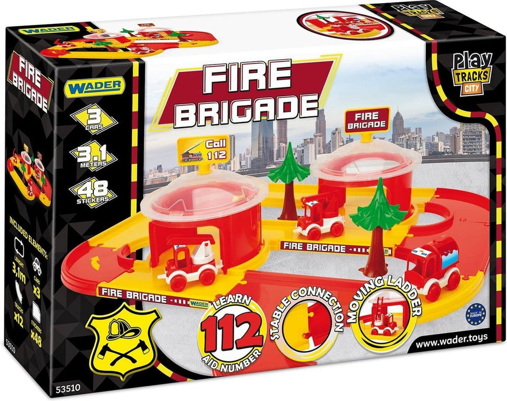 Wader fire station with 3 vehicles and 3 meters of roads
