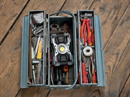 Rockshox LED -bygningslampe - Lommelygte og Powerbank