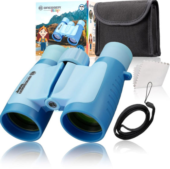 Binoculars de Bresser Junior 10.5 cm de goma azul