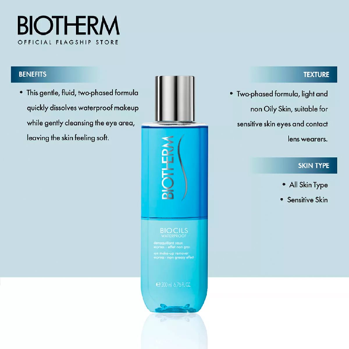 Biotherm voděodolný make-up entferner biocils lahvička 100ml dámská