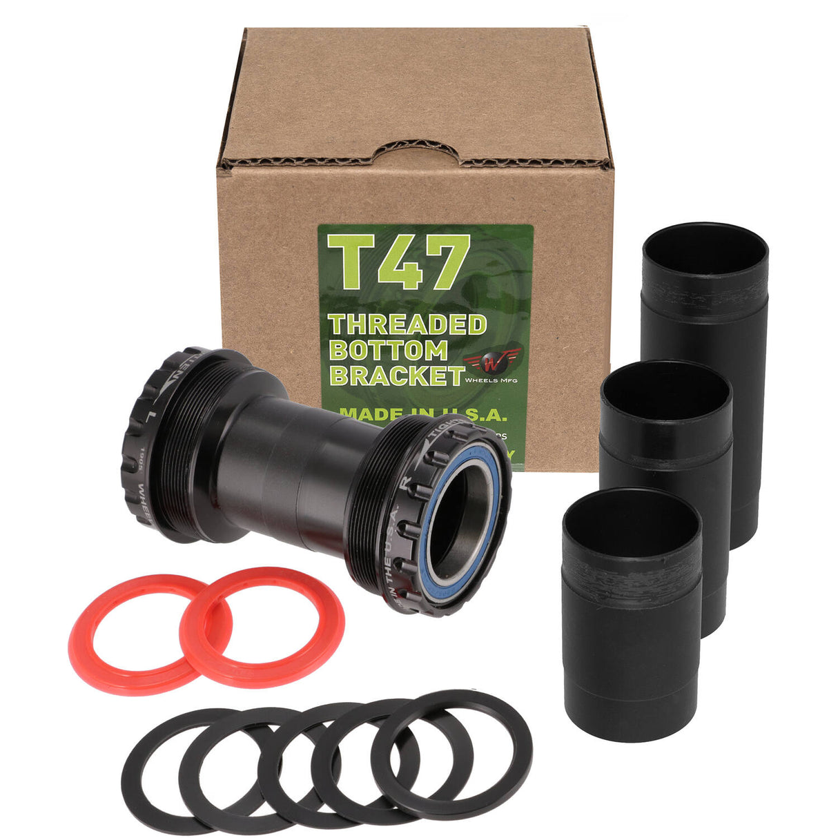 Räder Herstellung von Rädern MFG Bottom Bracket T47 Außenborder Sram Dub ABEC 3 Schwarz