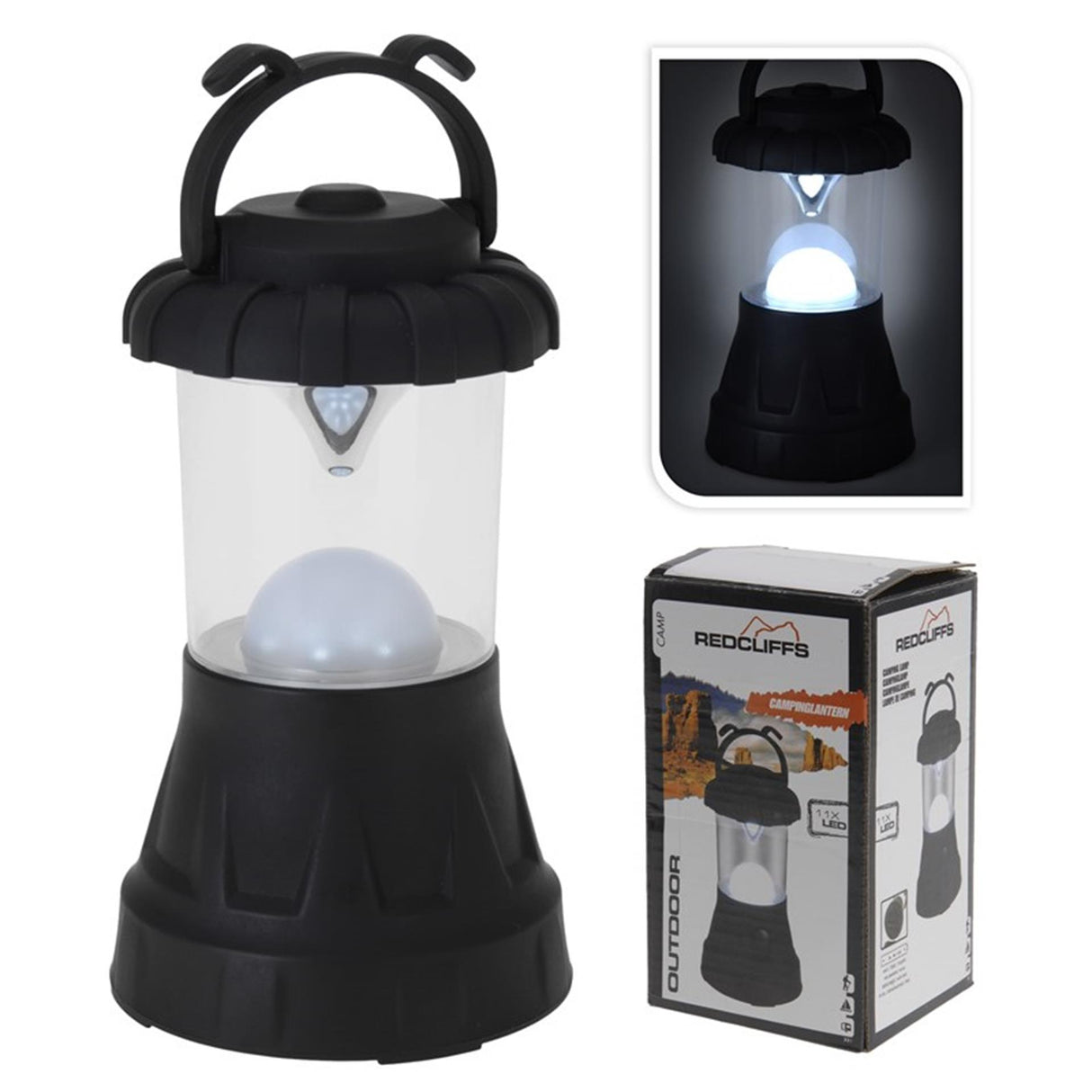 Redcliffs campinglamp zwart met 11 led