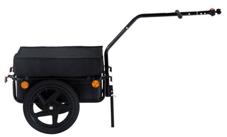 Remorque de vélo SR 16 pouces en acier noir avec récipient en plastique 60x45x30 cm