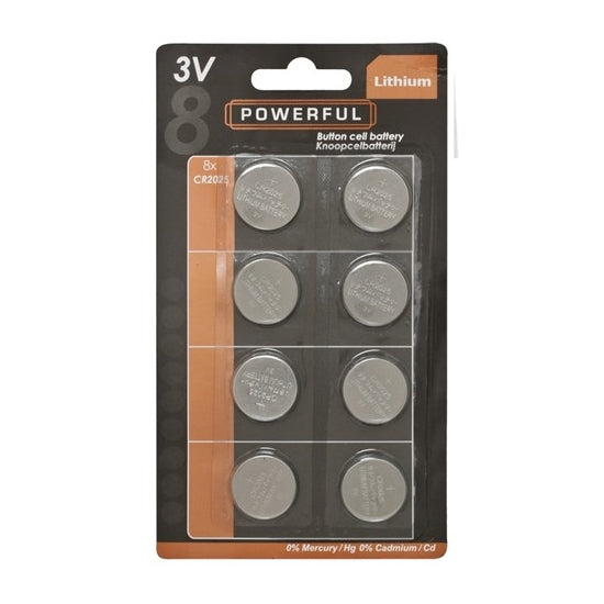 Wydajna bateria guzikowa cr2025, 8szt.