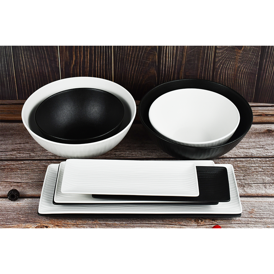 Cark serveerschaal ripple black 31x11cm