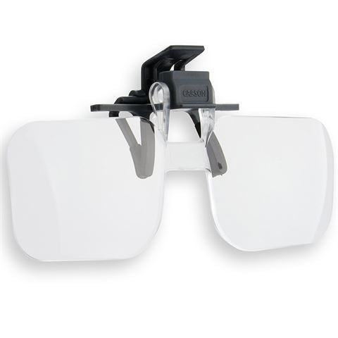 Carson magnifying glasses 1.5x (+2.25 diopter) clip-on and flip-up