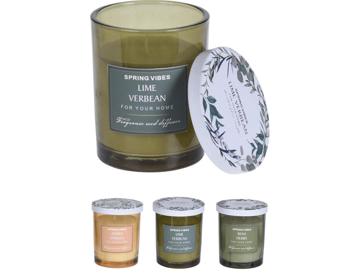 Home styling geurkaars in glas ø8x10cm