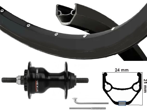 KGS Vorderrad 28 Zoll (622) Primax Zac 2000 Black Rollerbrake feste Achse