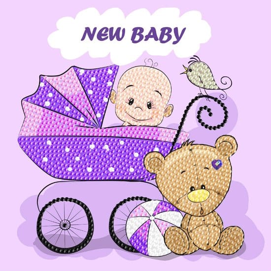 Brandunit diamond painting - card new baby