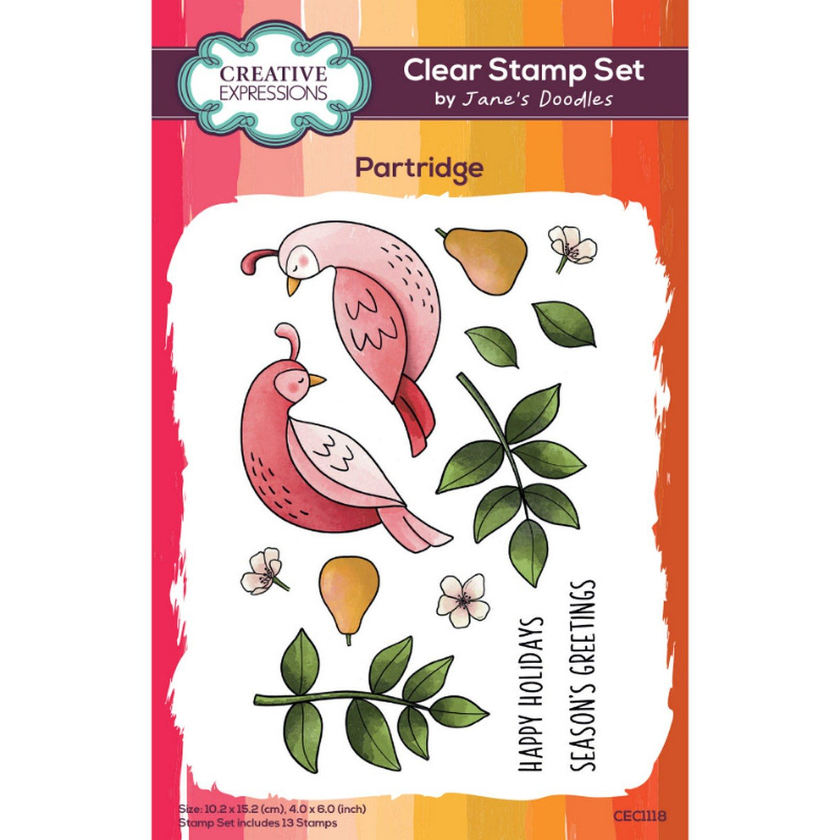 Creative expressions • jane's doodles clear stamp set partridge