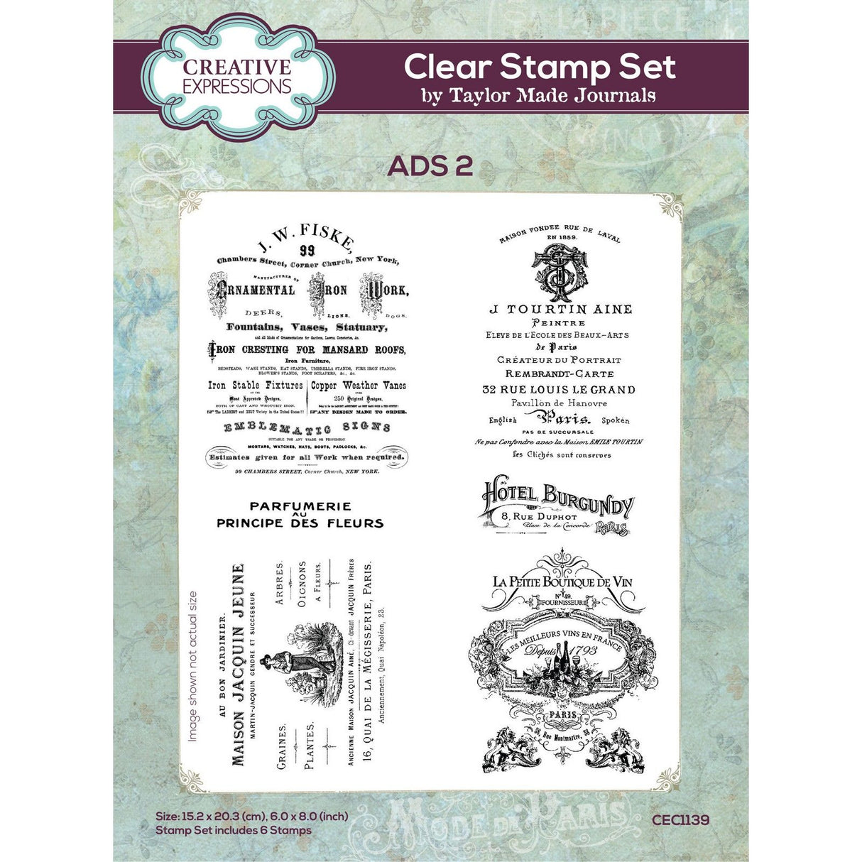 Creative expressions • taylor made journals ads 2 clear stamp set