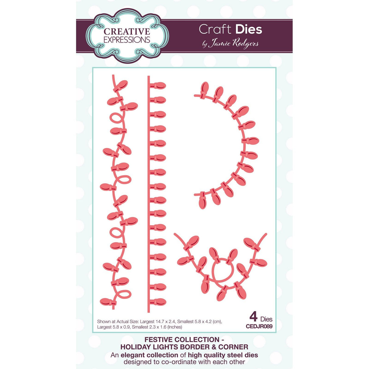 Creative expressions • craft die holiday lights border corner