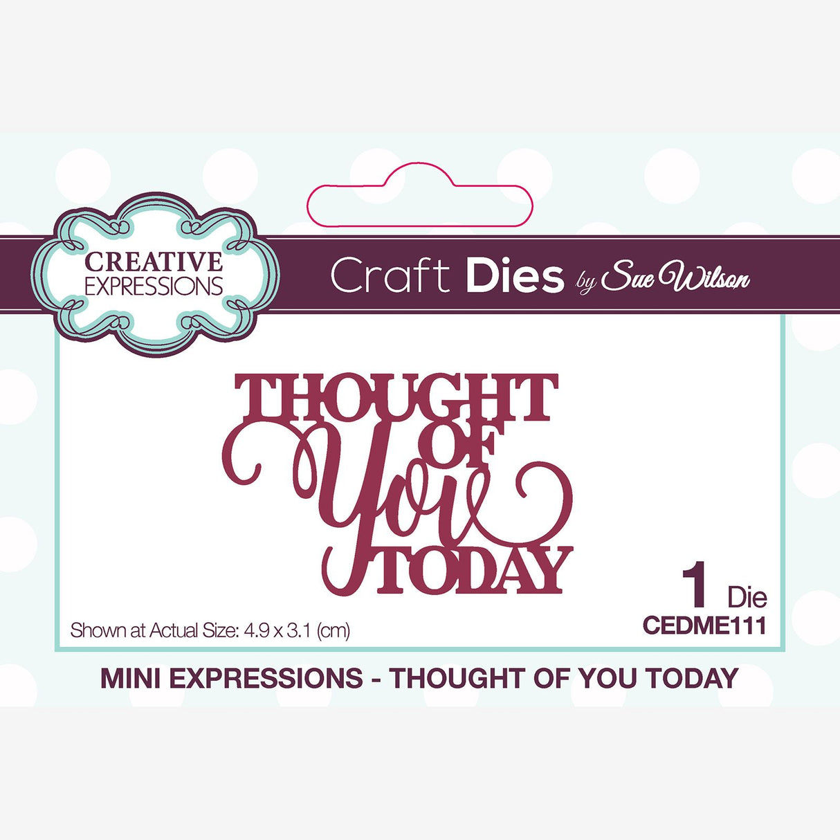 Creative expressions • mini sentiments craft die thought of you today